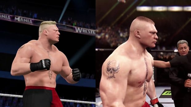 WWE 2K15'de Brock Lesnar, UFC grafikleriyle karşılaştırıldı