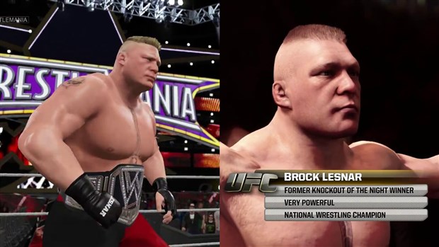WWE 2K15'de Brock Lesnar, UFC grafikleriyle karşılaştırıldı