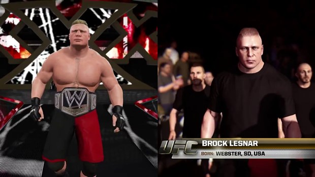 WWE 2K15'de Brock Lesnar, UFC grafikleriyle karşılaştırıldı