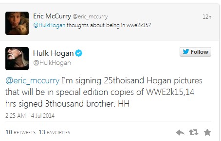WWE 2K15 için Hulk Hogan'ın özel içeriği göz kırptı