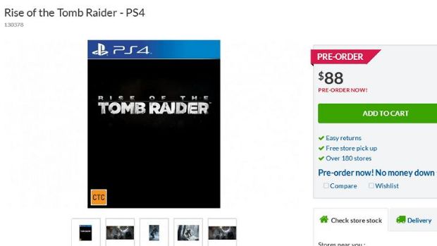 Rise of the Tomb Raider Playstation 4 için listelendi