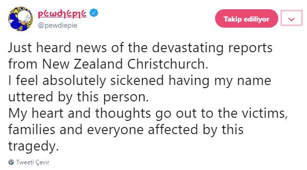 Yeni Zelanda'daki cami saldırısında PewDiePie göndermesi