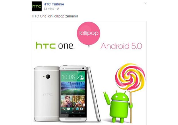 HTC One'a Türkiye'ye özel Android 5.0 Lollipop güncellemesi geldi!