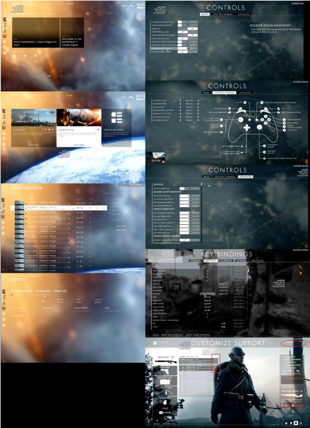 Battlefield 1 alfasından arayüz görüntüleri