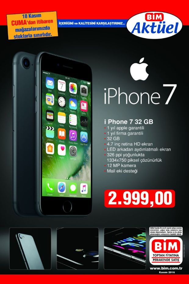 BİM, iPhone 7'yi satışa çıkarıyor