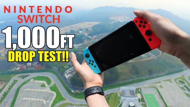 Nintendo Switch'i 300 metreden aşağı attılar