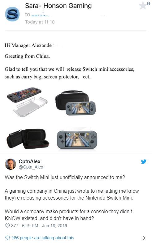 Çinli perakendeci Nintedo Switch Mini'yi yanlışlıkla sızdırdı 