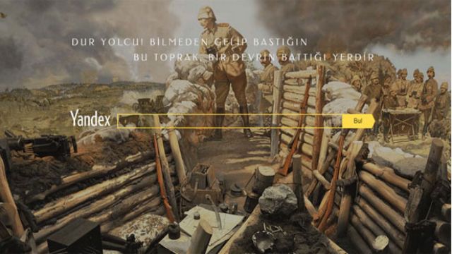 Google'ın unuttuğu Çanakkale Şehitlerini, Yandex unutmadı!
