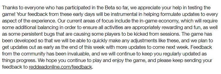 İsyan ettiren Red Dead Online Beta için, Rockstar açıklama yaptı
