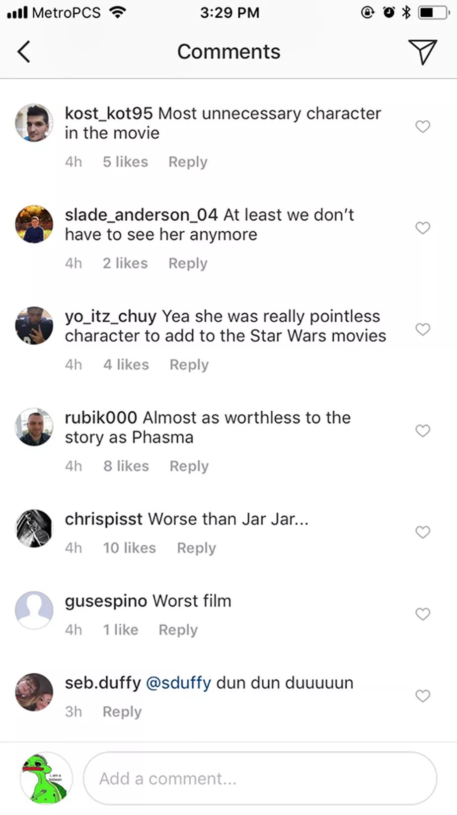 Star Wars oyuncusu kötü yorumlara dayanamayıp Instagram'ını sildi