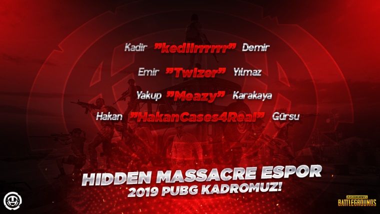 Hidden Massacre Espor yeni bir takım ile PUBG arenasına el atıyor