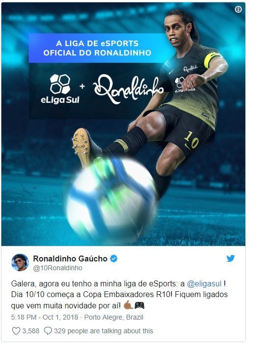 Futbol'un efsane isimlerinden Ronaldinho da eSpor'a giriyor