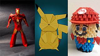 Origami sanatı ile hazırlanmış oyun kahramanları