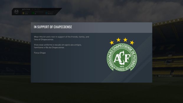 FIFA 17'den Chapecoense için anlamlı hareket