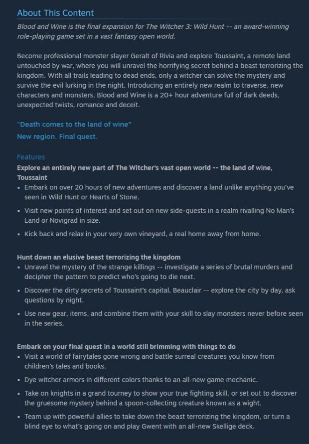 The Witcher 3'ün genişleme paketinin bilgileri ortaya çıktı
