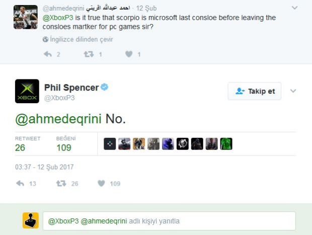 "Scorpio, Microsoft'un son konsolu değil"