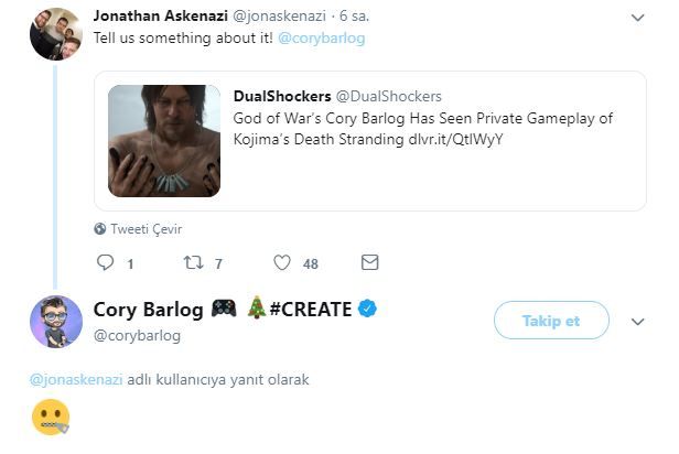 GOW'un yönetmeni Death Stranding'in oynanış görüntülerini izlemiş