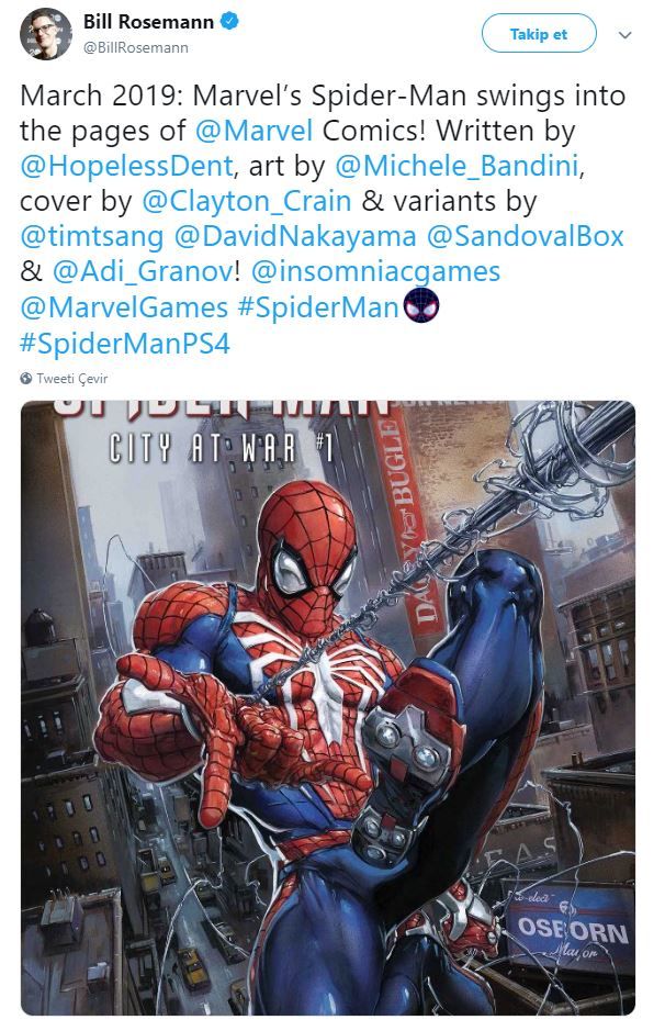 2019'da, PS4 Marvel's Spider-Man'in kendi çizgi romanı çıkacak