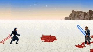 Luke Skywalker ve Kylo Ren'in karşı karşıya gelişini 16 bit olarak izleyin