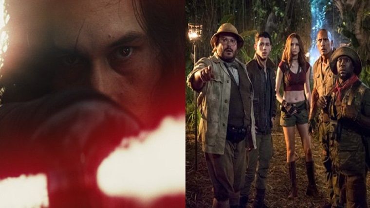 Star Wars: The Last Jedi, Jumanji'nin gerisinde kaldı