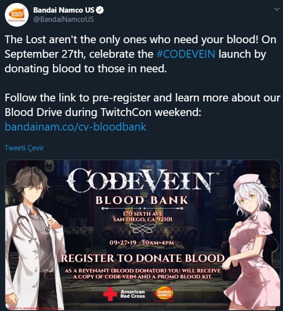 Oyuncular kan bağışı yaparak ücretsiz oyun sahibi olabiliyor