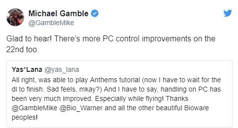 BioWare, Anthem'ın PC kontrolleri hakkında yeni açıklama yaptı