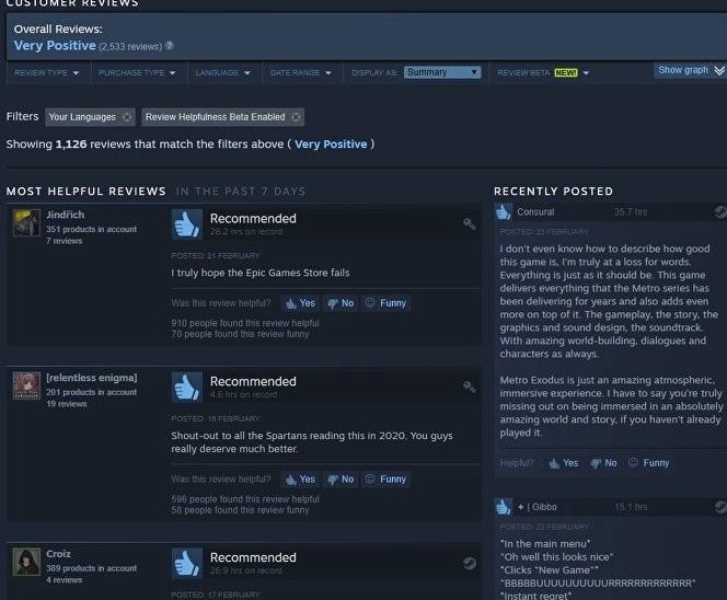 Metro: Exodus'un Steam sayfası pozitif eleştiri yağmuruna tutuldu