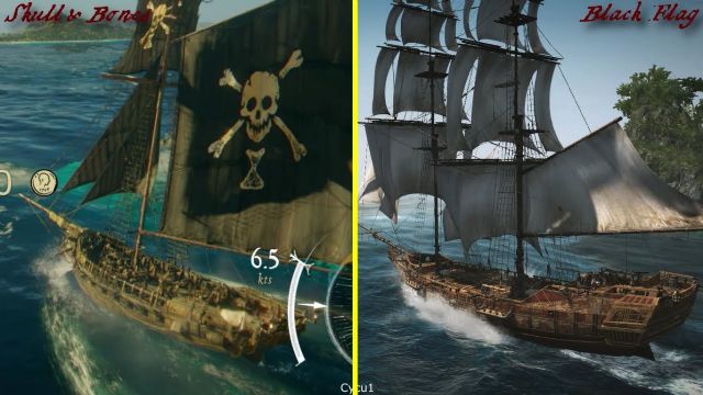 Skulls & Bones'un Black Flag ile grafik karşılaştırması