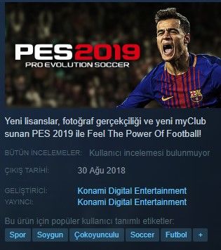 Oyuncular PES 2019'un fiyatını zeki bir şekilde eleştirdi