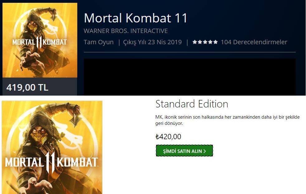 Çıkışıyla birlikte Mortal Kombat 11'in fiyatına zam geldi