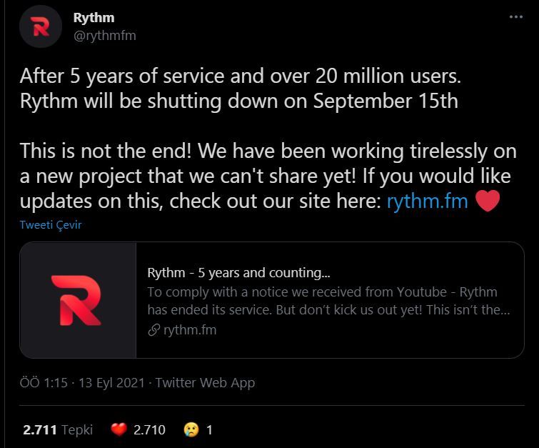 Discord Rythm bot