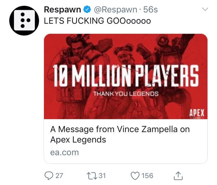 Respawn Entertainment, Twitter üzerinden yanlışlıkla küfür etti