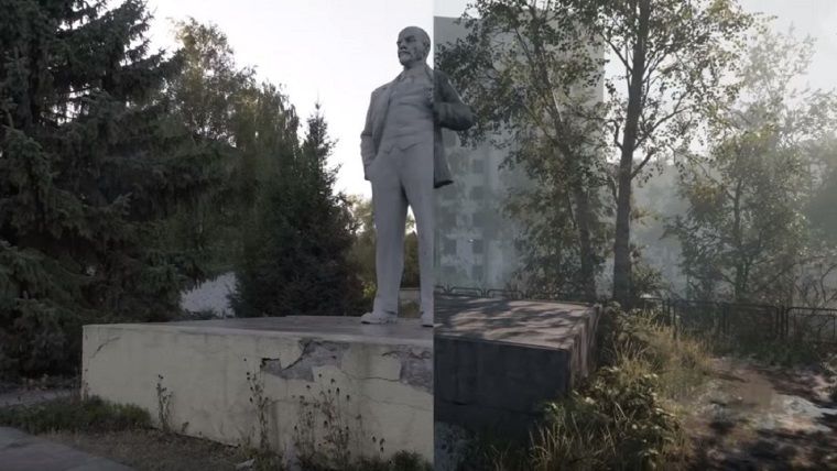 Chernobylite videosunda oyun ve gerçek alanlar karşılaştırılıyor