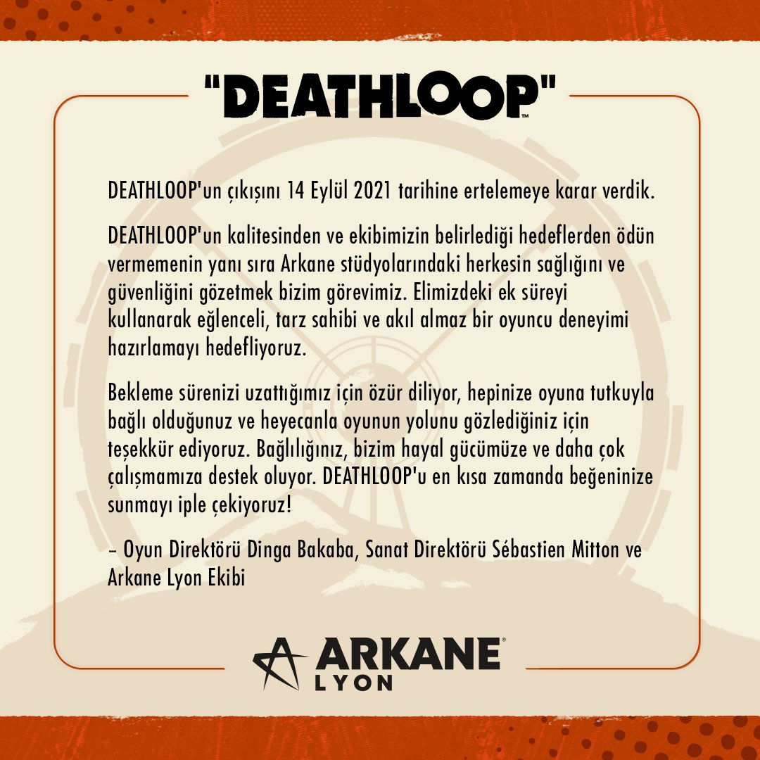 Deathloop çıkış tarihi ertelendi