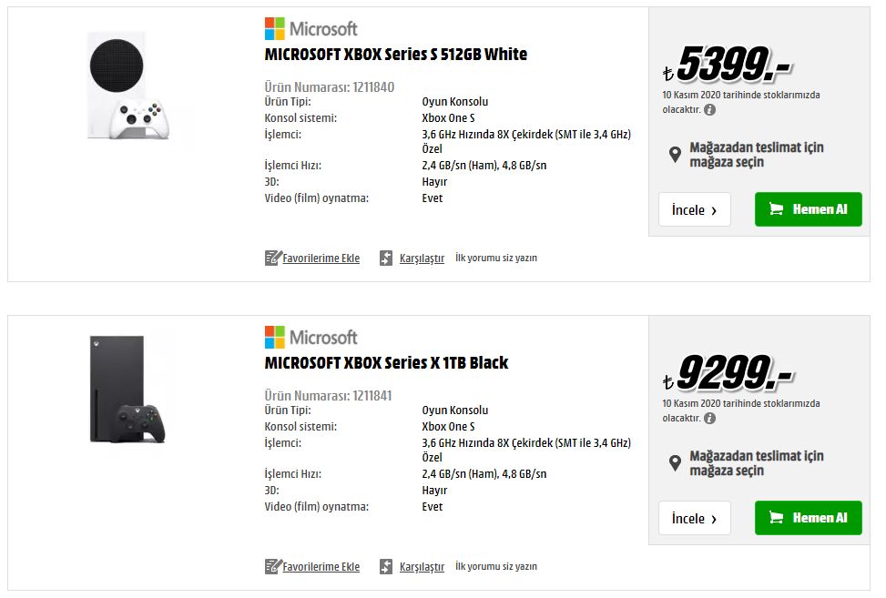 Xbox Series S ve Xbox Series X Türkiye fiyatı sızdırıldı