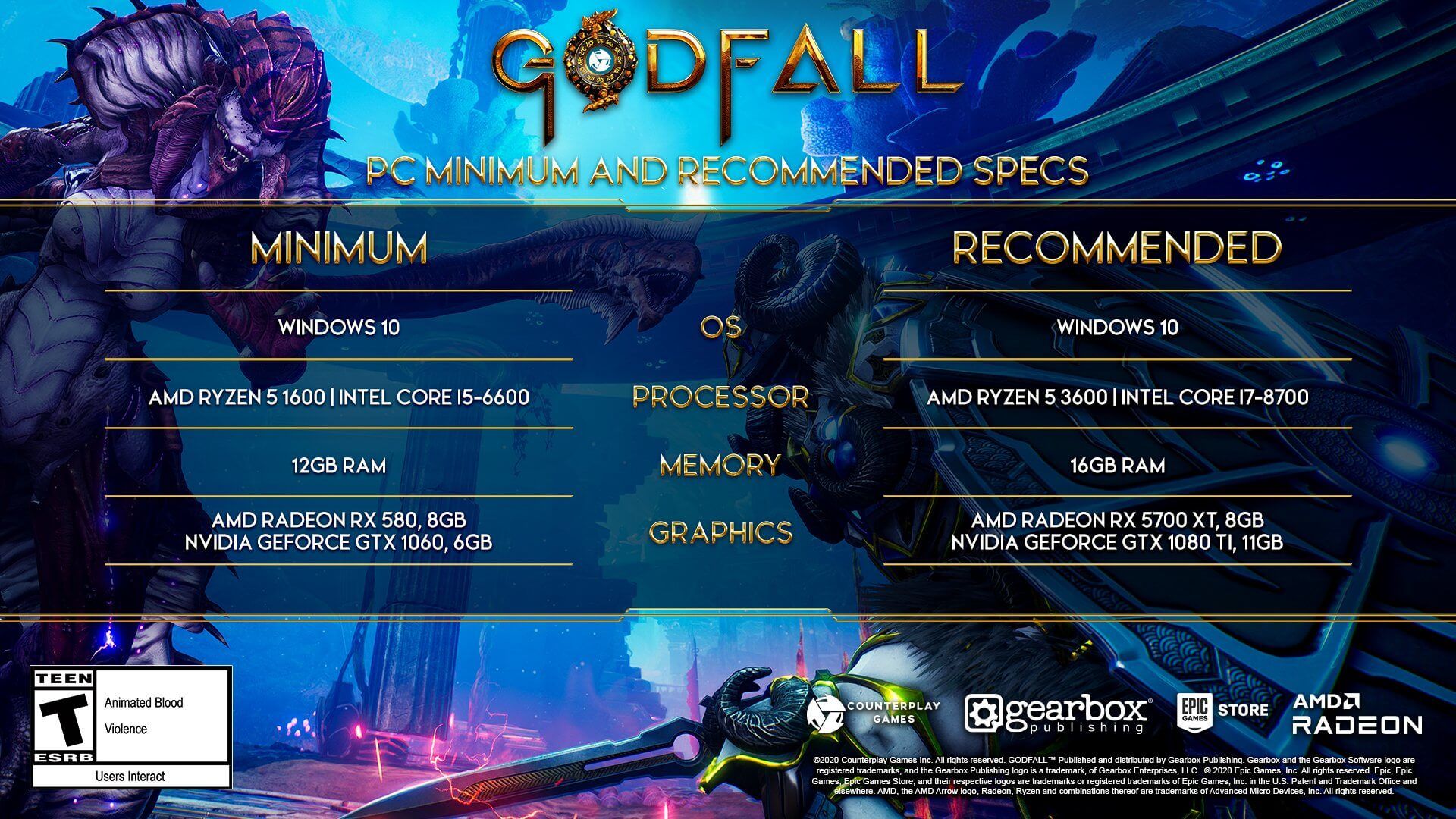 Godfall sistem gereksinimleri açıklandı