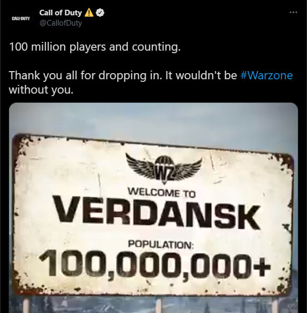 Call of Duty Warzone 100 milyon oyuncuya ulaştı