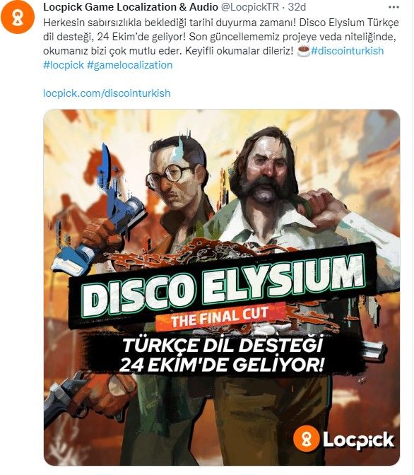 Disco Elysium Türkçe yama çıkış tarihi açıklandı