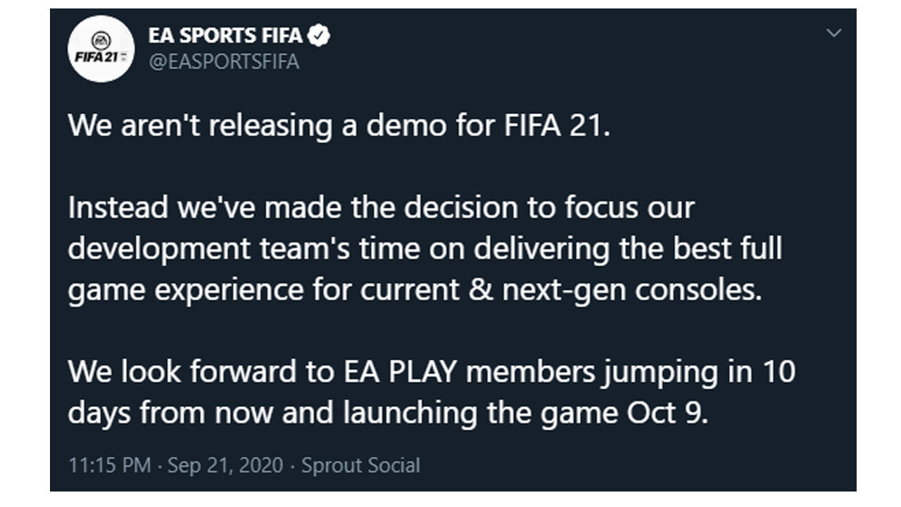 FIFA 21 demo yayınlanmayacak, EA geleneği bozuyor
