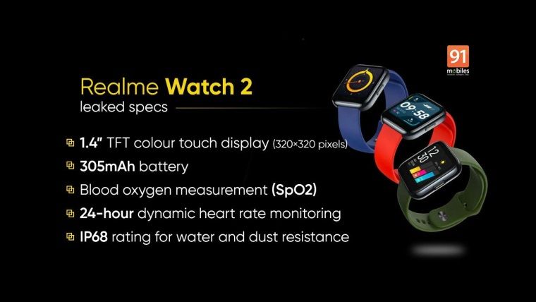 Realme Watch 2'nin teknik özellikleri sızdırıldı