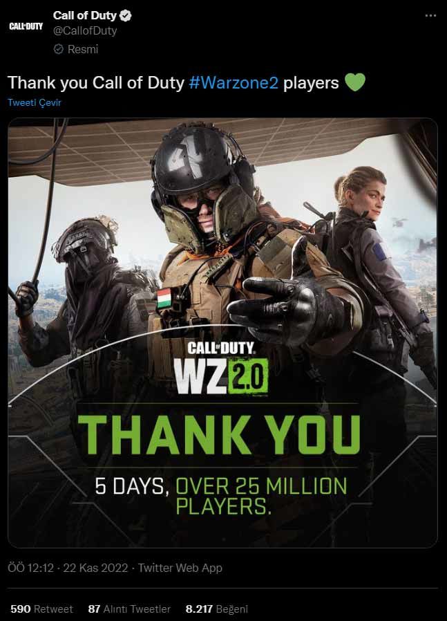 Call of Duty Freezone 2, 25 milyon oyuncu tarafından oynanıyor