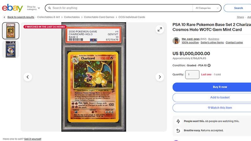 Ultra Nadir Pokemon Kartı 35 Milyon Liraya Satıldı