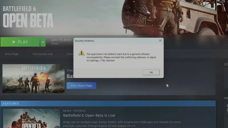 Battlefield 6 ve Valorant Aynı Anda Çalışmıyor