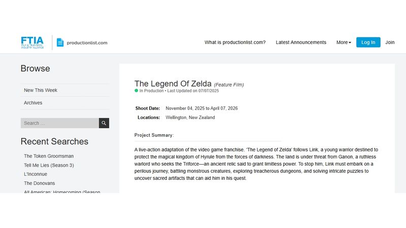 Zelda Filmi Çekimleri Resmen Başladı Zelda Filmi Çekimleri Resmen Başladı