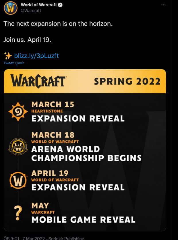Yeni World Of Warcraft eklenti paketi