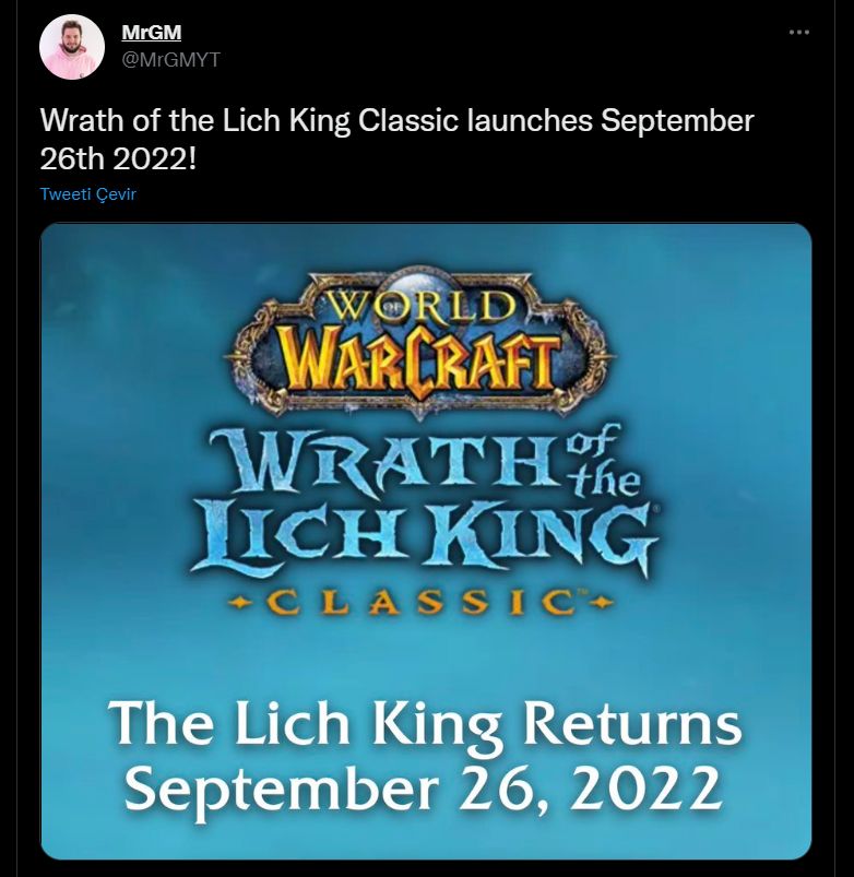 World of Warcraft Wrath of the Lich King Classic çıkış tarihi 