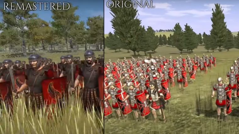 Total War: ROME REMASTERED karşılaştırma videosu