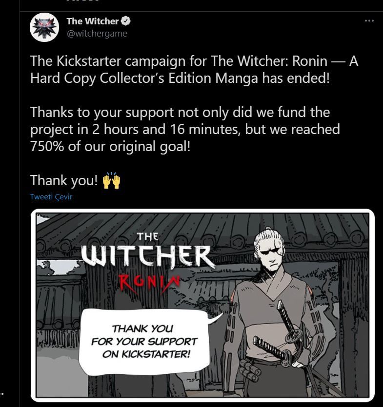 The Witcher Ronin kickstarter