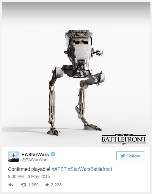 Star Wars: Battlefront'ta AT-ST Walker kullanılabilecek!