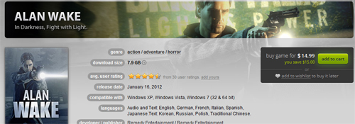 Alan Wake ve DLC'leri müthiş fiyata GOG.com'da